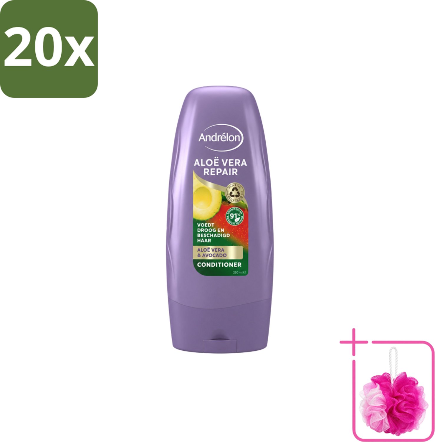 20 x Andrélon - Aloe Vera Repair - Conditioner - Verzachtend & Herstellend - 250 ml - Bulkverpakking - Haarherstel - Douchemop - Haarverzorging