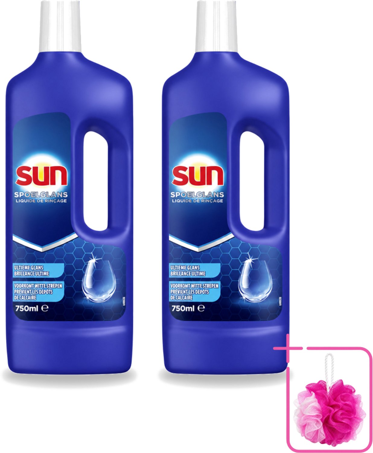2 x Sun - Normaal - Spoelglans - 750 ml - Bulkverpakking - Vaatwas spoelglans - Douchemop - Spoelglans vaatwas