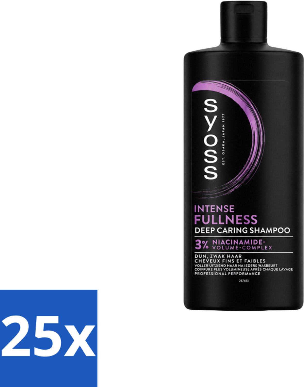 25 x Syoss – Shampoo – Intense Fullness – 440 ml - Voordeelverpakking - 25 stuks