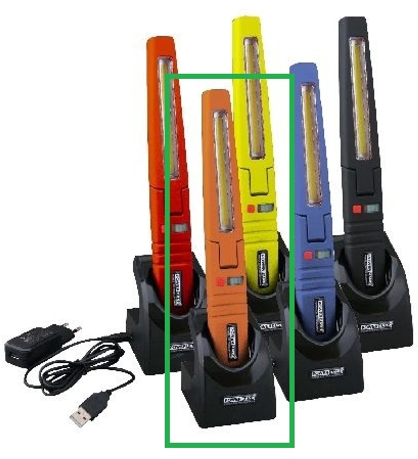 POWERHAND MULTIFUNCTIONELE OPLAADBARE WERKLAMP ORANGE 3,7V 2600MAH
