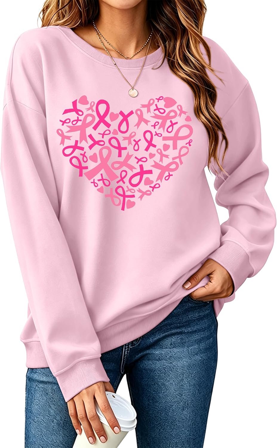 Sweatshirt met lint voor borstkanker