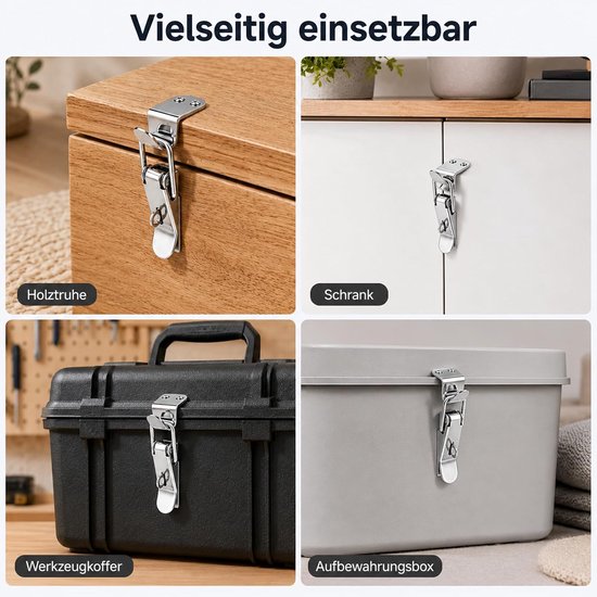 4 Stuks 90 graden sluitingen, M, metaal, met sleutelgat, grendel — afbeelding 3