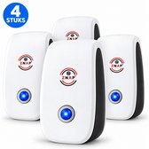 ZnaP® Pest Repeller 4 Stuks - Ultrasone Muizenverjager Standaard - Ultrasonische Ongedierte Bestrijder - Muizen Bestrijden - Insectenverjager - Ultrasone Verjagers - Wit - 100% Veilig