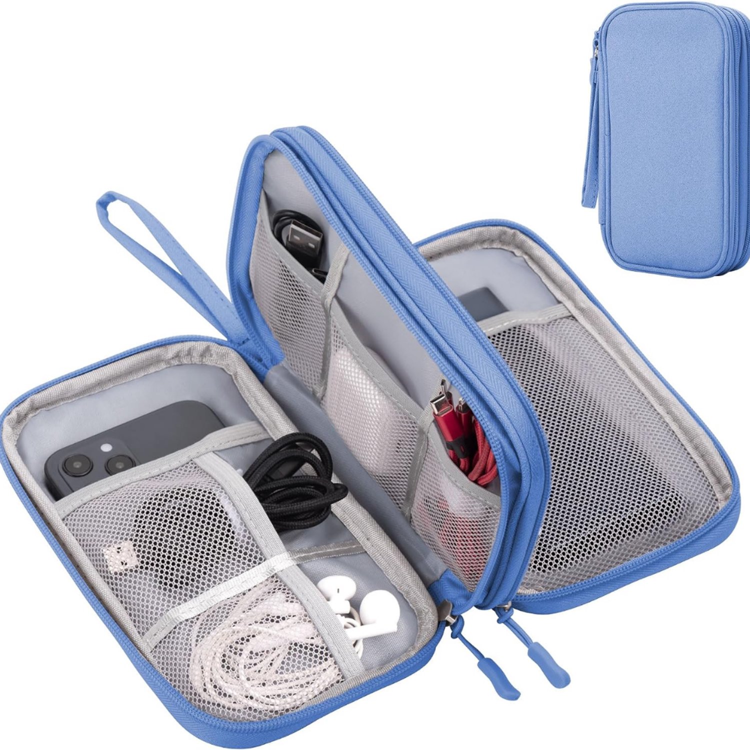 Levo® Kabel Organiser Tas - Organizer Tas - Blauw - 19cm x 11cm x 6cm