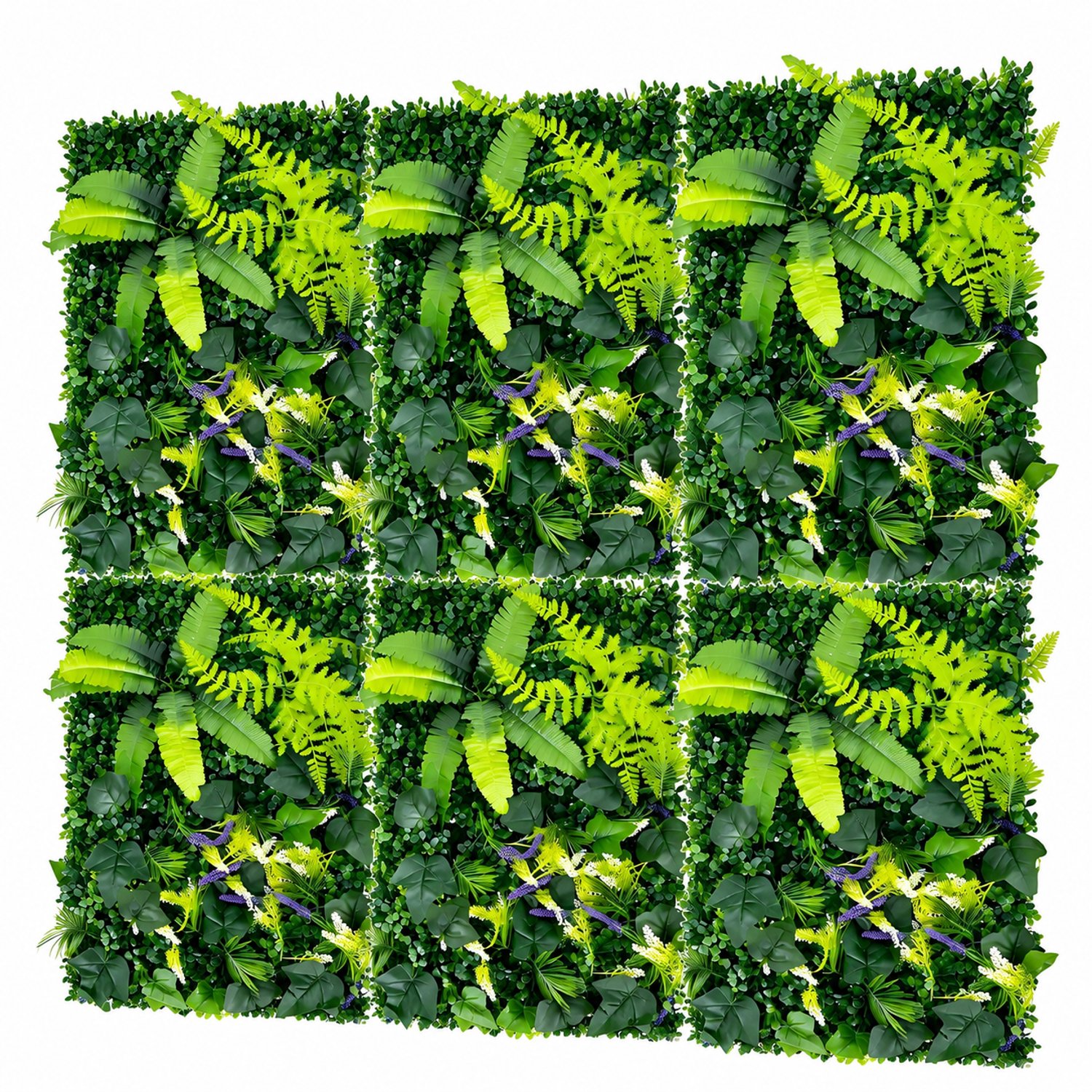 Marqs Kunstplanten voor binnen - Nep planten - Nepplanten - 40x 60 cm - 6 stuks - Kliksysteem - Groen - Wandpanelen - 1.44 m2