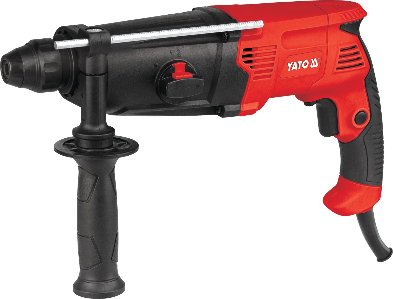 YATO YT-82128 Combihamer / Boorhamer 800W - SDS-Plus (3.2 Joule) - 4 Functies - Max. 26 mm in Beton / 82 mm met Doosboor - Met Diepteaanslag & Extra Handgreep