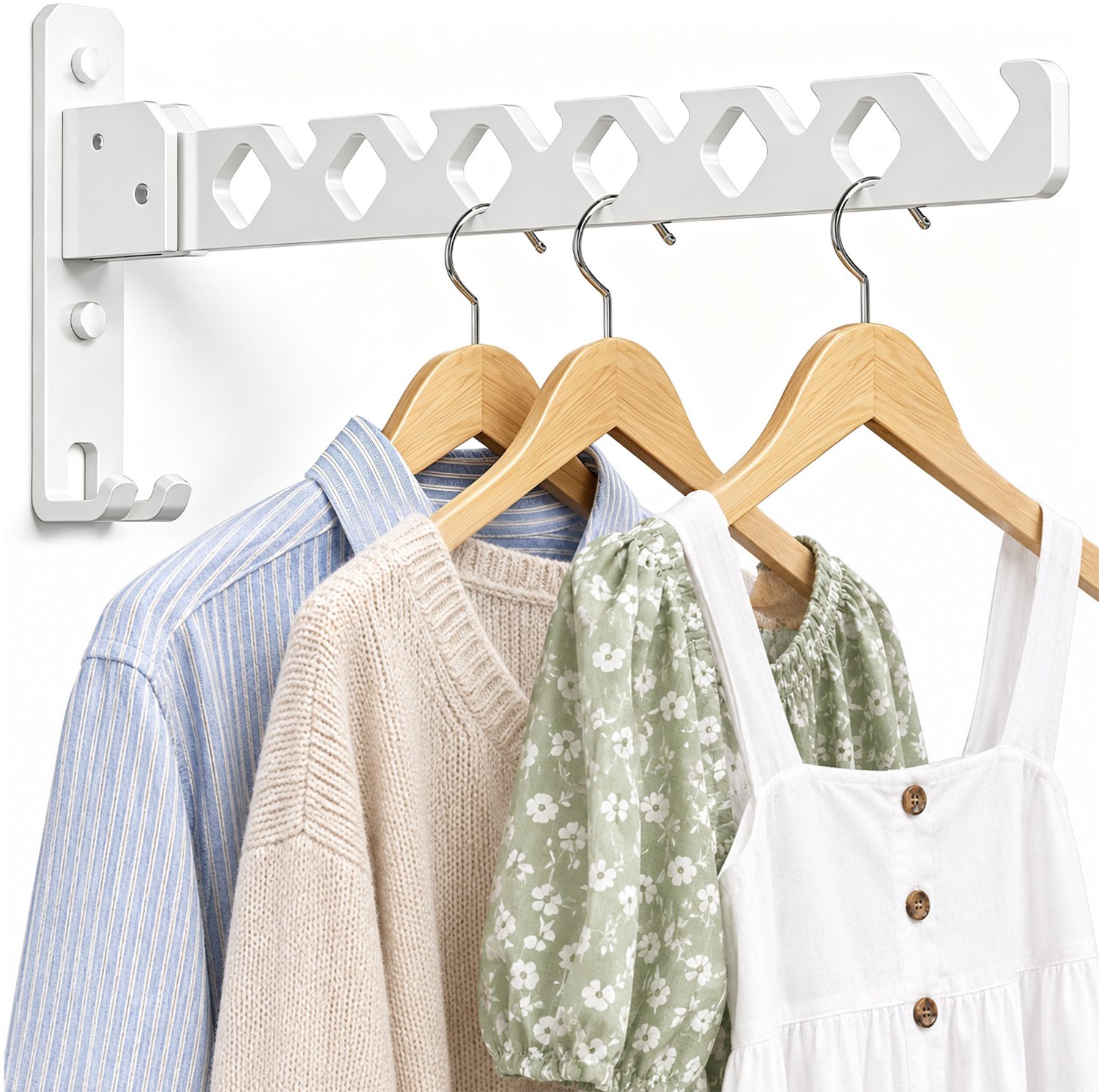 Kledinghaak – Inklapbaar – 35 cm – Muurbevestiging – Wit