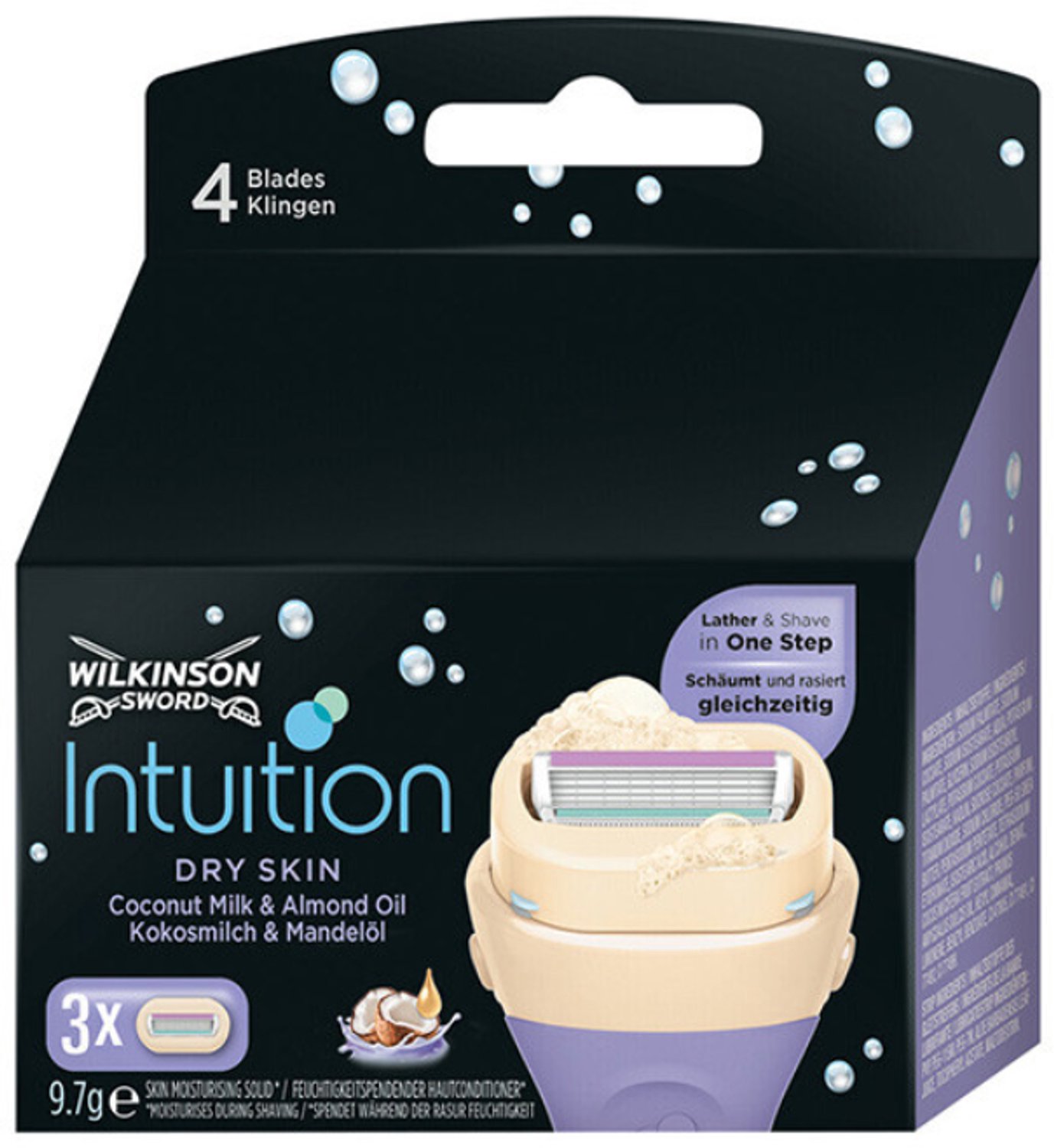 Bol.com Wilkinson - Intuition - Dry - Skin - Cocos - Scheermesjes - Voordeelverpakking 4 x 3 Stuks aanbieding