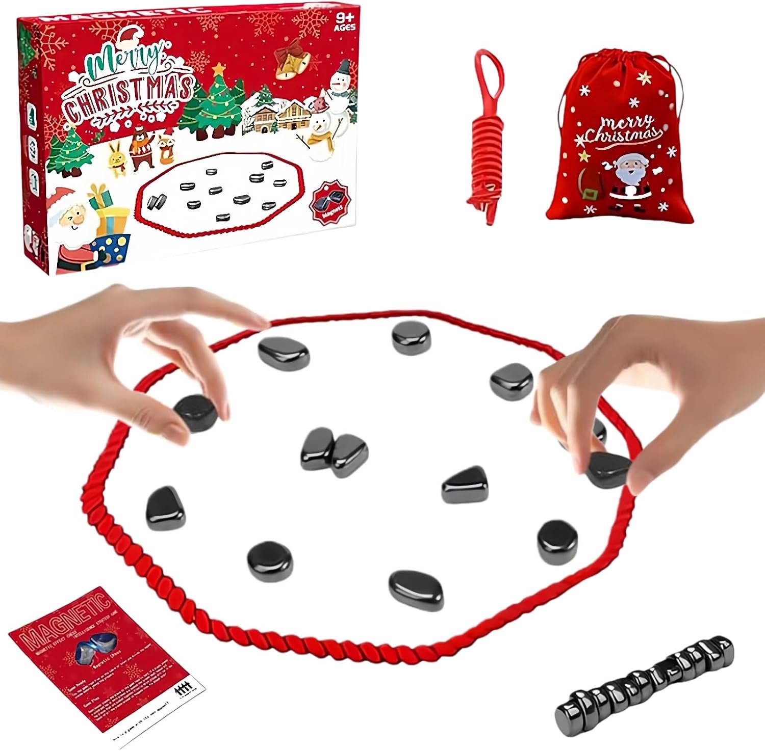 Adventskalender 2026 - 20-delige magnetische schaakset met touw - Draagbaar magnetisch schaakbord voor kinderen en volwassenen, een strategisch spel dat de hersenen stimuleert