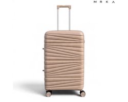 MRKA® Santiago - Reiskoffer Handbagage (S) - Taupe - Handbagage Koffer - Kleine Koffer - Koffers - Koffer - Koffer 10 KG - Koffer Klein - Suitcase - Valies - Cabin Size - TSA Slot - Cijferslot - 360° Wielen - 50x35x21cm - 37 Liter