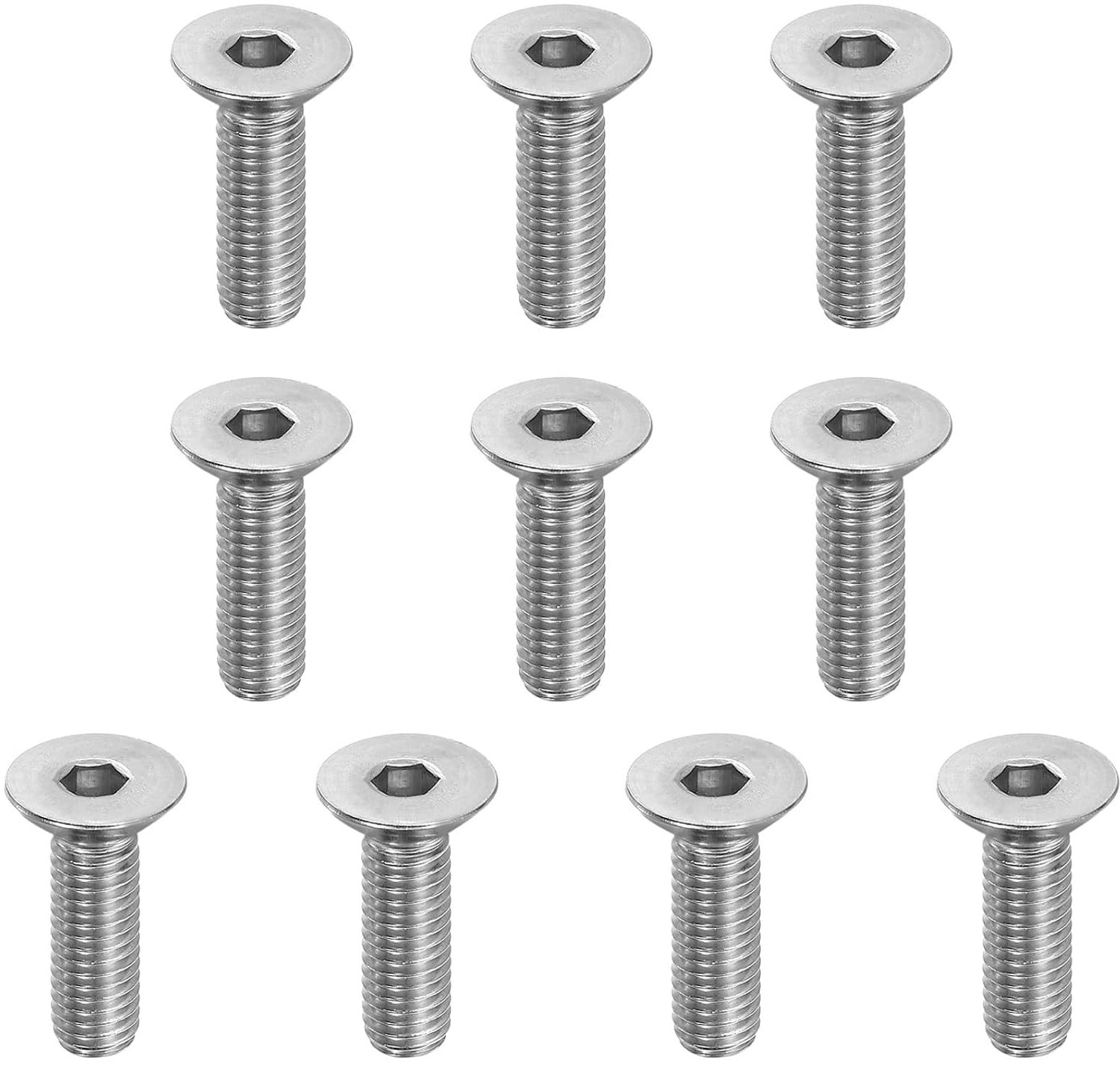 Platte kopschroeven M8 x 25 mm - roestvrij staal 304 - zeskantaansluiting - voor duurzame bevestiging - 10 stuks - Vemera