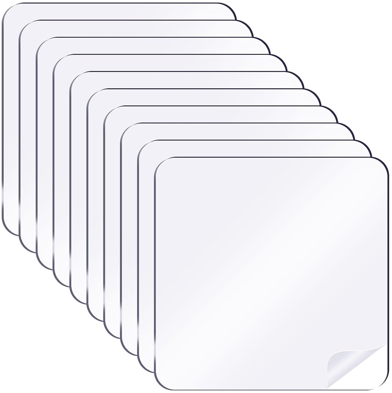 Dubbelzijdige stickers 4 x 4 cm - transparant gel - waterdicht en sterk klevend - ideaal voor montage op muren - 10 stuks - m-winkel