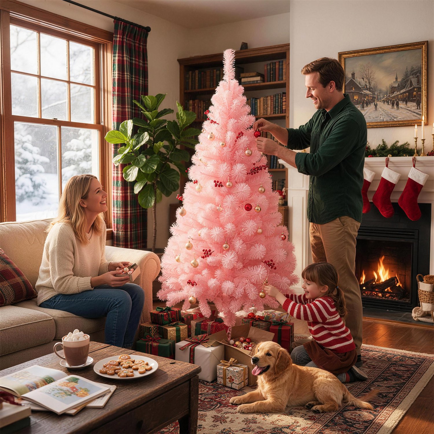Froadp 180CM Roze kunstkerstboom, vlamvertragend pvc, natuurlijk ogende naalden, stevige standaard van roestvrij staal/kunststof, herbruikbaar, eenvoudig te monteren; geschikt voor woonkamers, etalages en bedrijfspanden. – foto 8