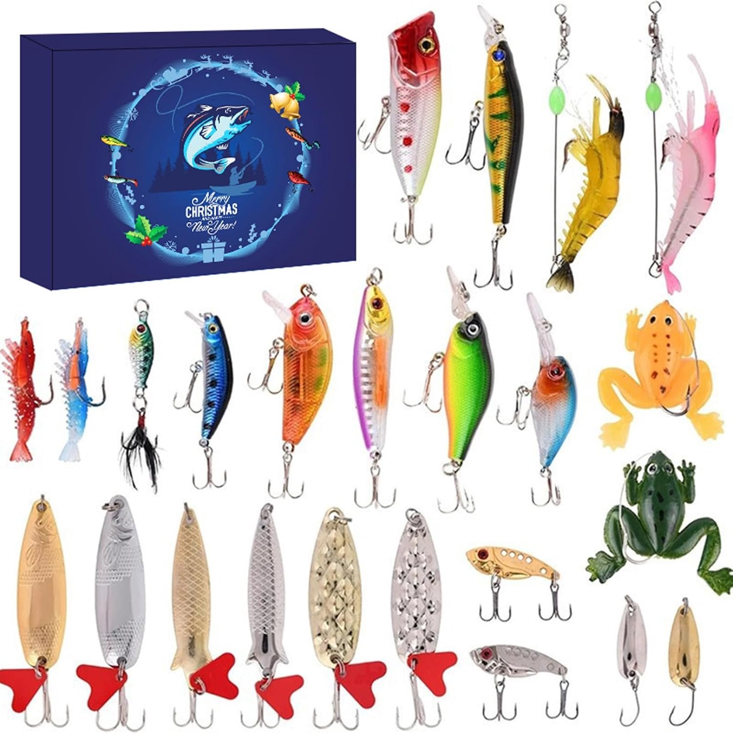 Adventskalender 2026 - 24 dagen adventskalender met realistische 3D-vislokken - leuke kerstkalender voor volwassenen en kinderen