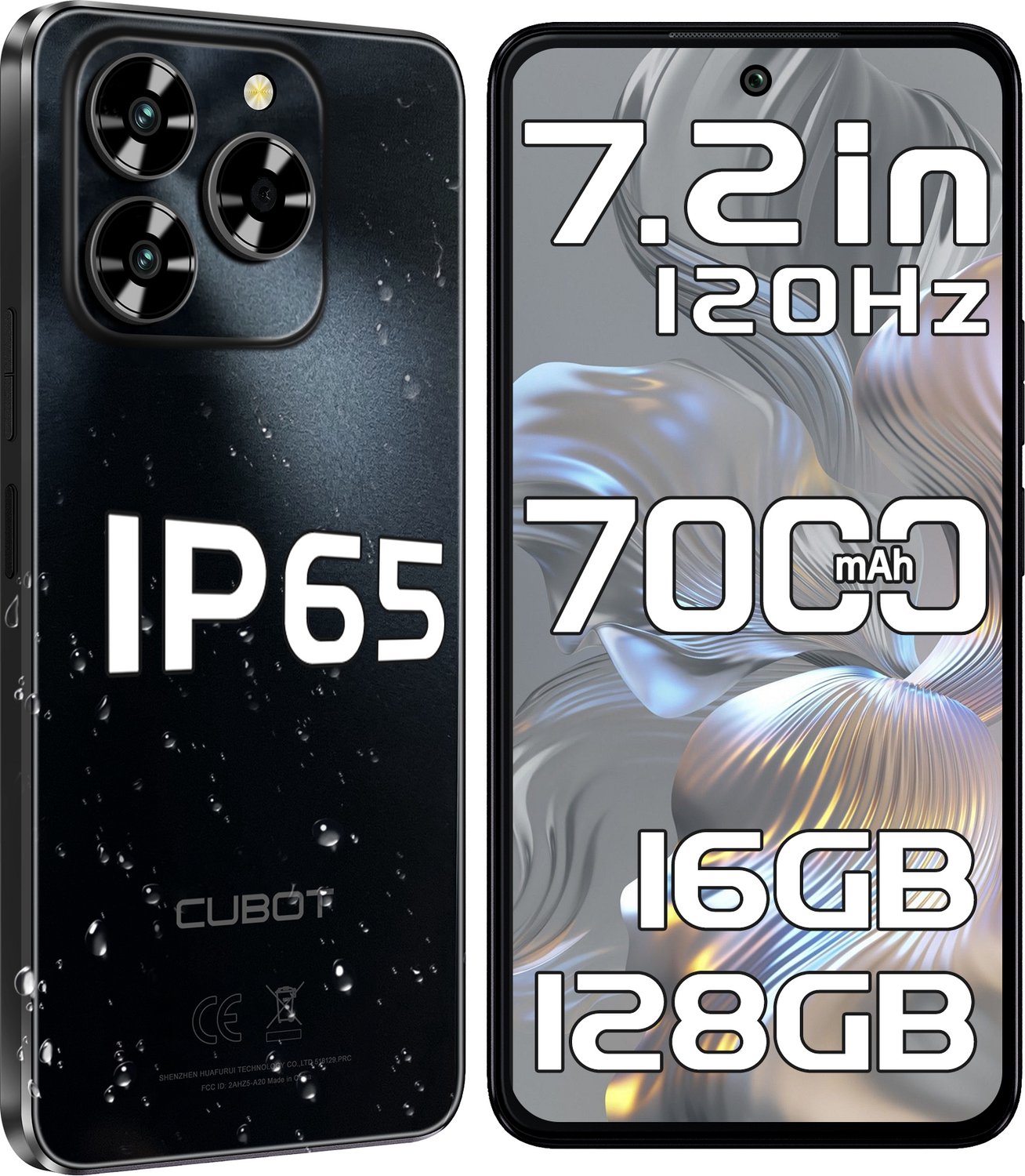 CUBOT Note60 4G Smartphone 16GB RAM-128GB ROM-7,2"120Hz HD+ 48MP-7000mAh,Android15