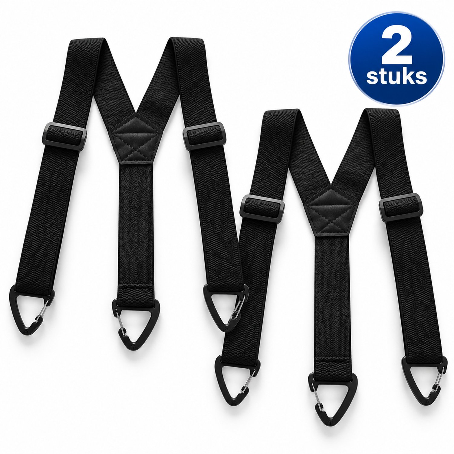 Lifhelpe Bretels Heren 2 Stuks – Zwarte Verstelbare Herenbretels – X-Model met 4 Clips – Elastische Bretels 3,8 cm Breed – Voor Werk en Dagelijks Gebruik