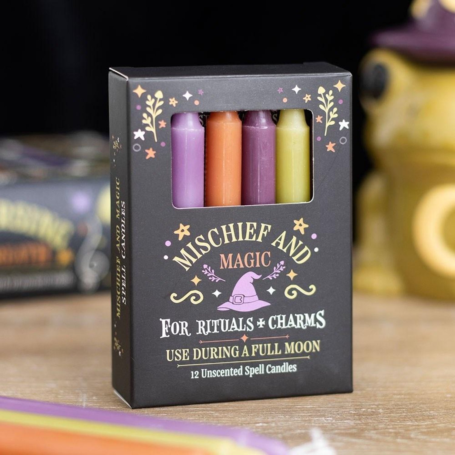 Something Different Pack of 12 Mischief and Magic Spell Kaars - Multicolours