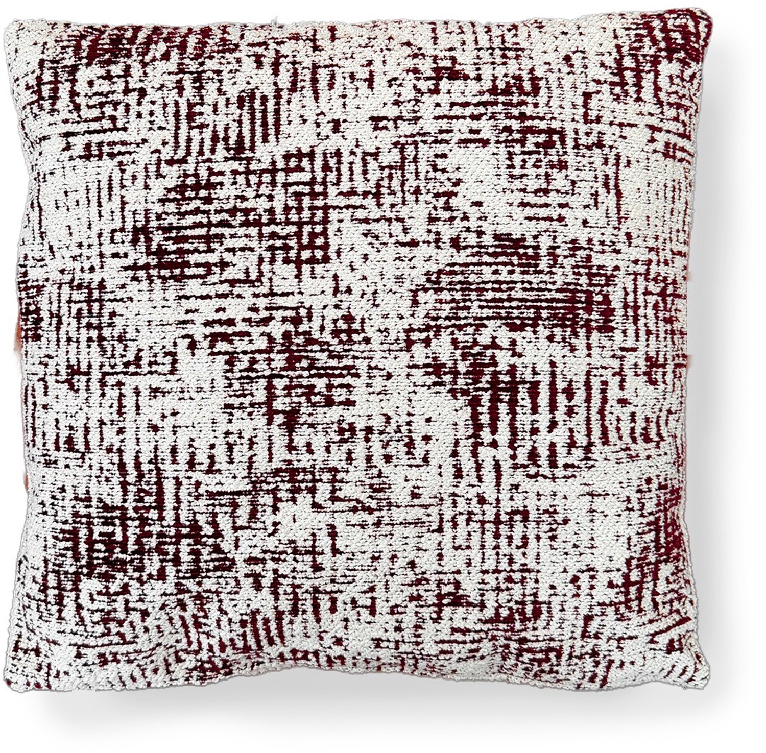 Woonexpress Sierkussen Lucas - zachte chenille - modern patroon Bordeaux/Bruin/Rood