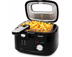 Tomado TDF2501B - Frituurpan - 2,5 liter - Anti reukfilter – Kunststof friteuse - PFAS vrij - Zwart