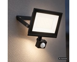 BRILONER Varo - LED Schijnwerper - buitenlamp met bewegingssensor - wandlamp voor buiten - IP65 - neutral wit licht - buitenverlichting - 17.5 × 4 x 21 cm