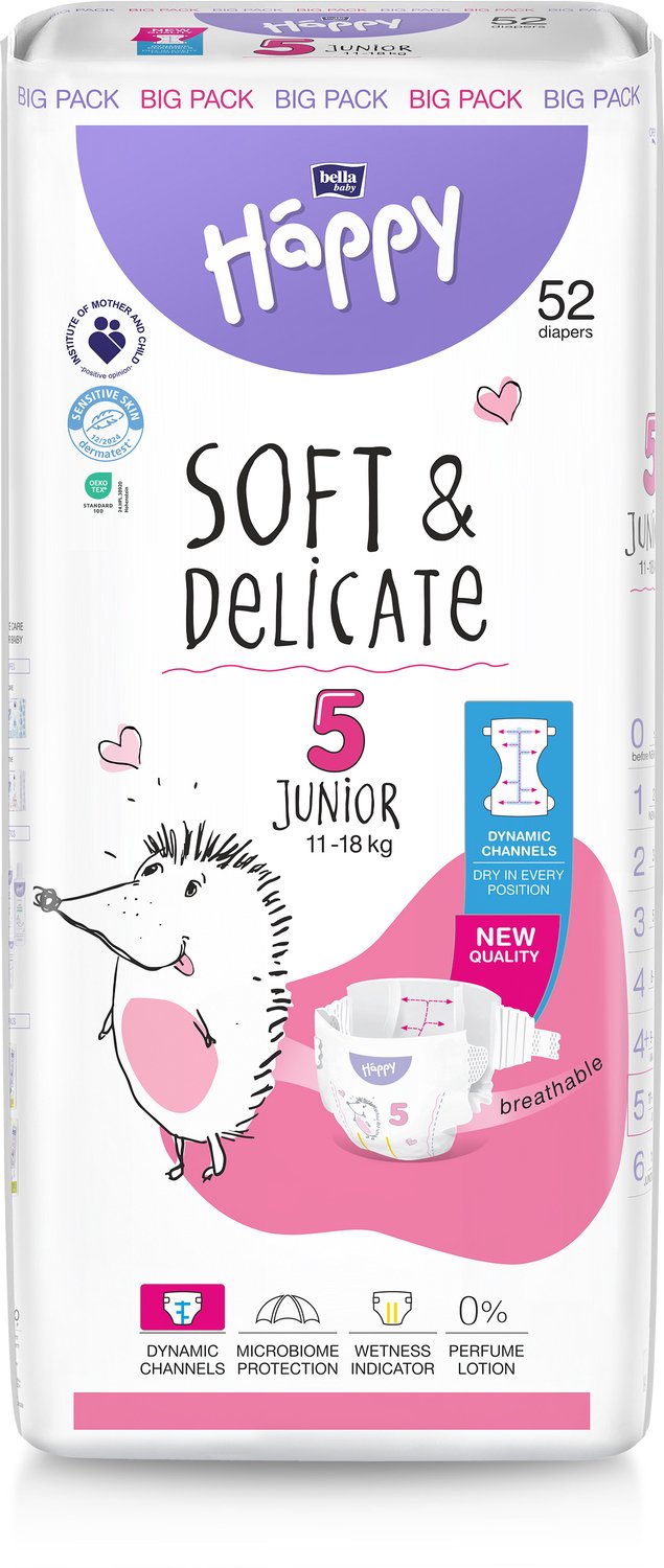BELLA BABY HAPPY JUNIOR MAAT 5 - MAANDBOX (6 PAKKEN - 312 LUIERS)
