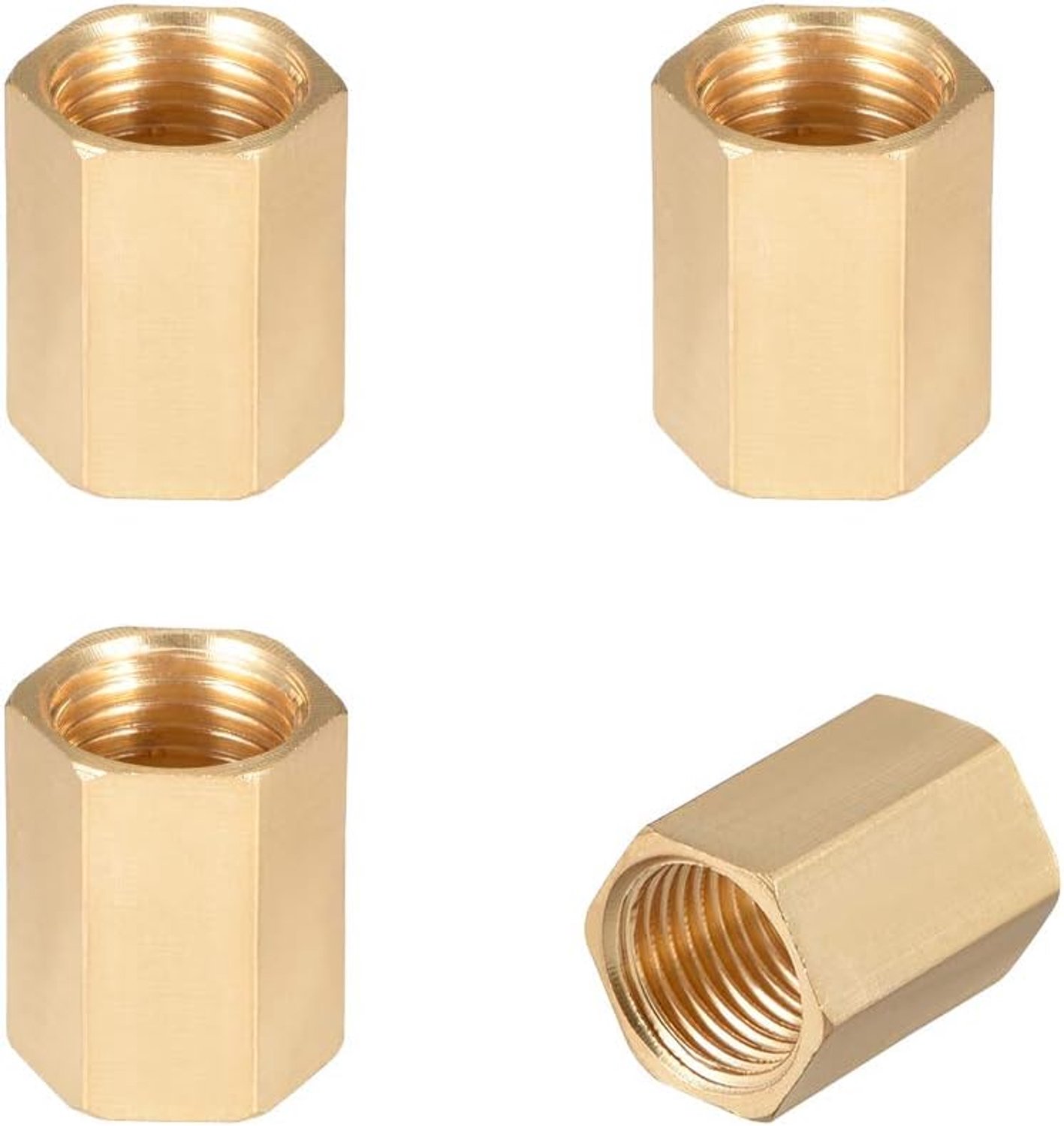 buisfitting 1/4 inch G binnendraad - messing - rechte stang - ideaal voor leidingen - 4 stuks - ServiceTopper