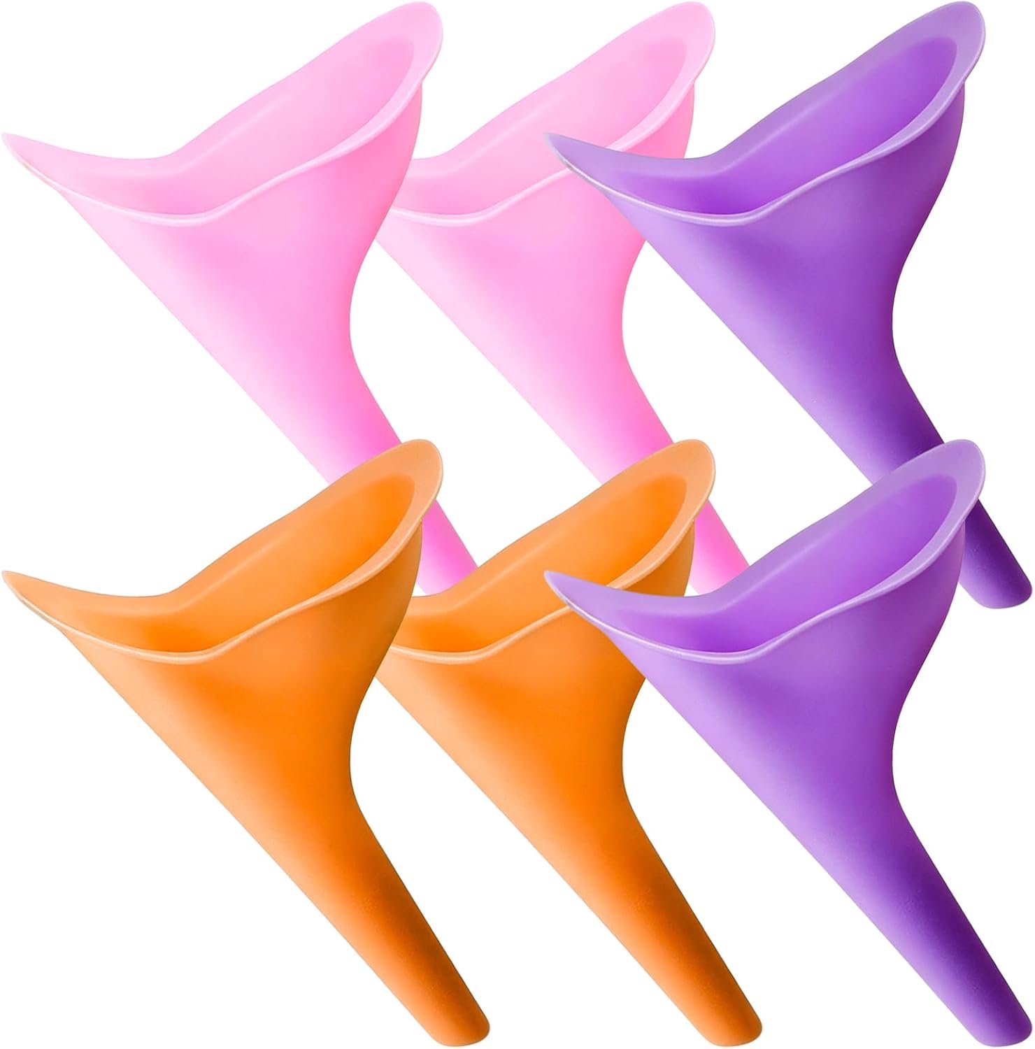 Draagbare urinoir voor vrouwen - 6 stuks - herbruikbare plasstrechter - discreet plassen onderweg - Vemera