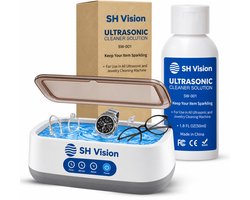 Ultrasoon Reiniger 640 ml – Brillenbad – Brillenreiniger – Sieraden Reiniger – Ultrasoon Reinigingsapparaat – Inclusief Reinigingsvloeistof 50 ml + Microvezeldoekje – SH Vision