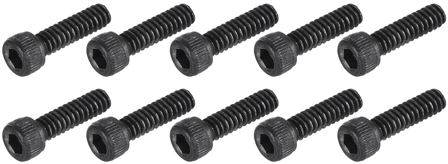 Zeskantschroeven #6-32 x 1/2 inch - gelegeerd staal klasse 12,9 - zwart - ideaal voor meubelschroeven - 25 stuks - m-winkel