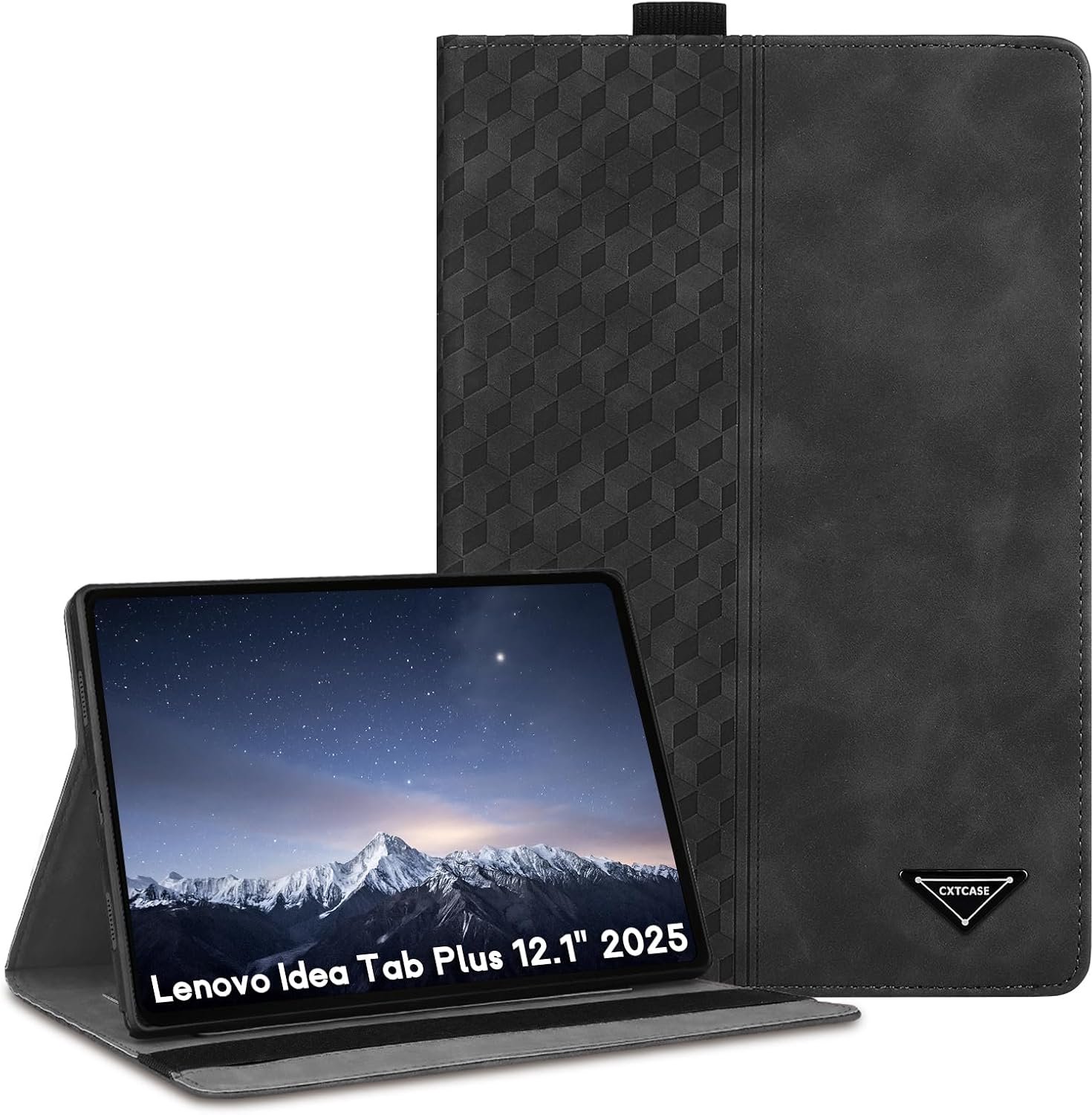 Hoesje voor Lenovo Idea Tab Plus 12.1 inch - Multi-Winkel Folio Flip - PU Leder - Complete bescherming - m-winkel