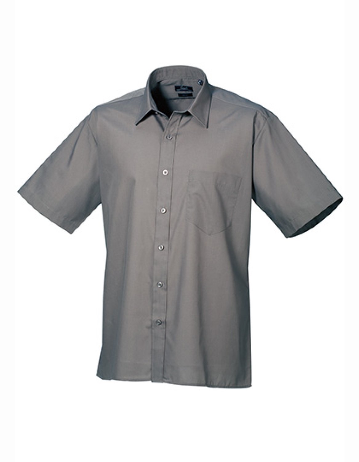 Premier Workwear - Men´s Poplin Short Sleeve Shirt - Dark Grey - 48 (19)