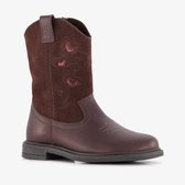 Groot suède cowboylaarzen met hartjes bordeaux - Rood - Echt leer - Uitneembare zool - Maat 28