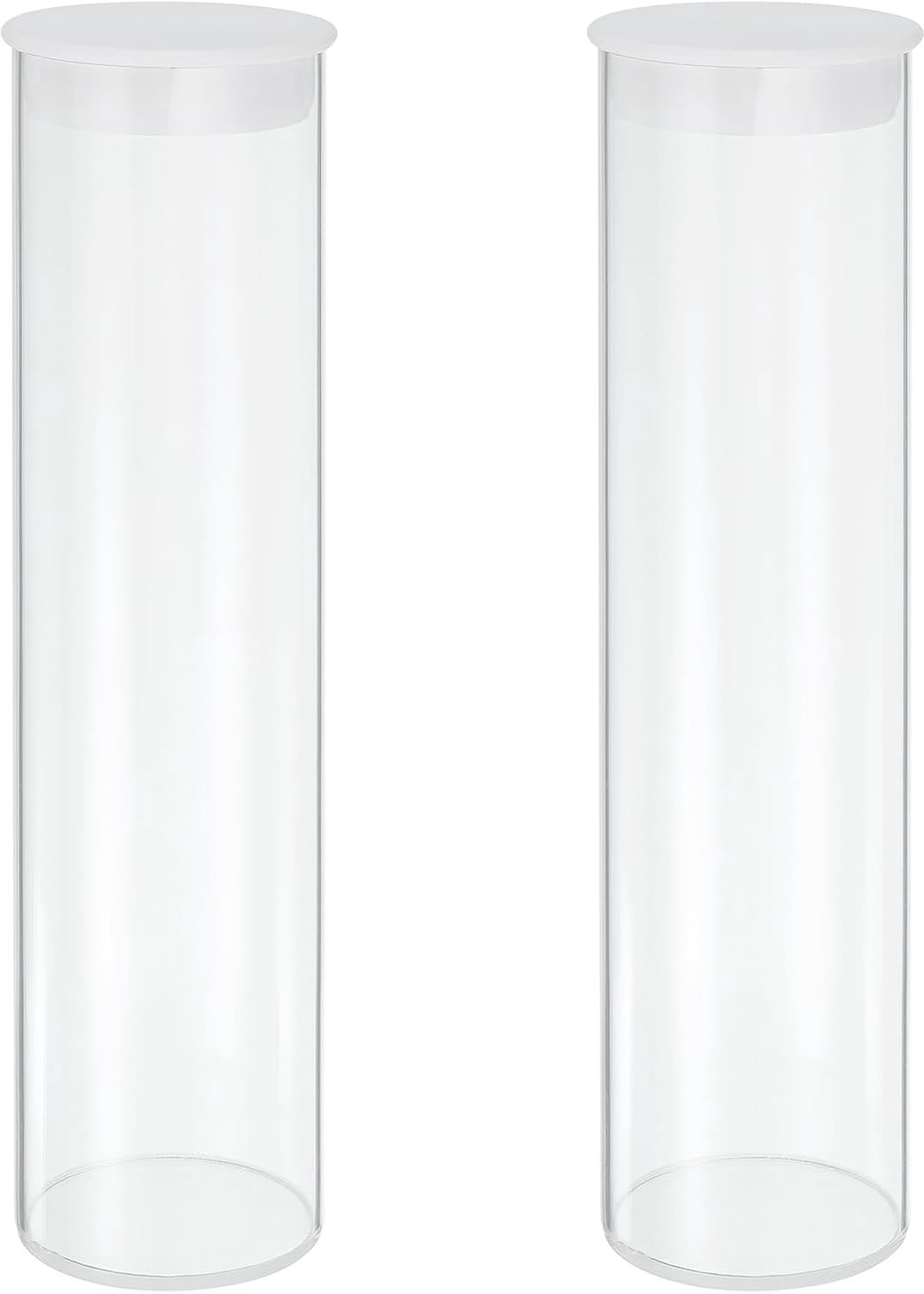 Opslagbuizen 2" x 8" - transparant polycarbonaat - met zwart deksel - ideaal voor thuisopslag - ServiceTopper