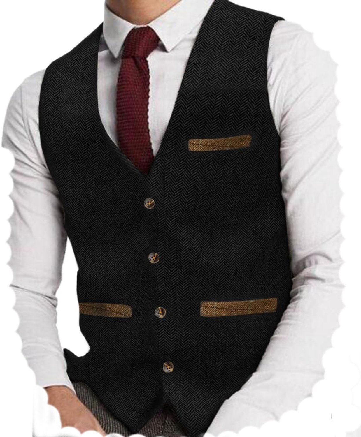 Tweed vest, jachtmodel, vintage, bruidsvest