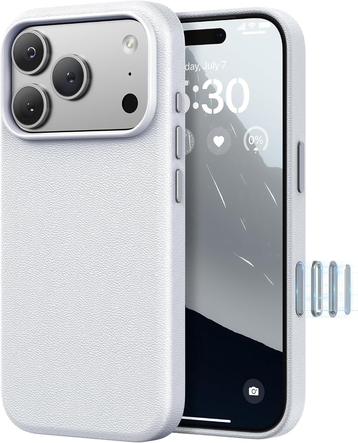 Zandarix Hoesje Geschikt voor - Apple iPhone 18 Pro - Back Cover Hoesje - Hoogwaardig Kunstleer - Geschikt voor Mag - Cameraknop - Wit