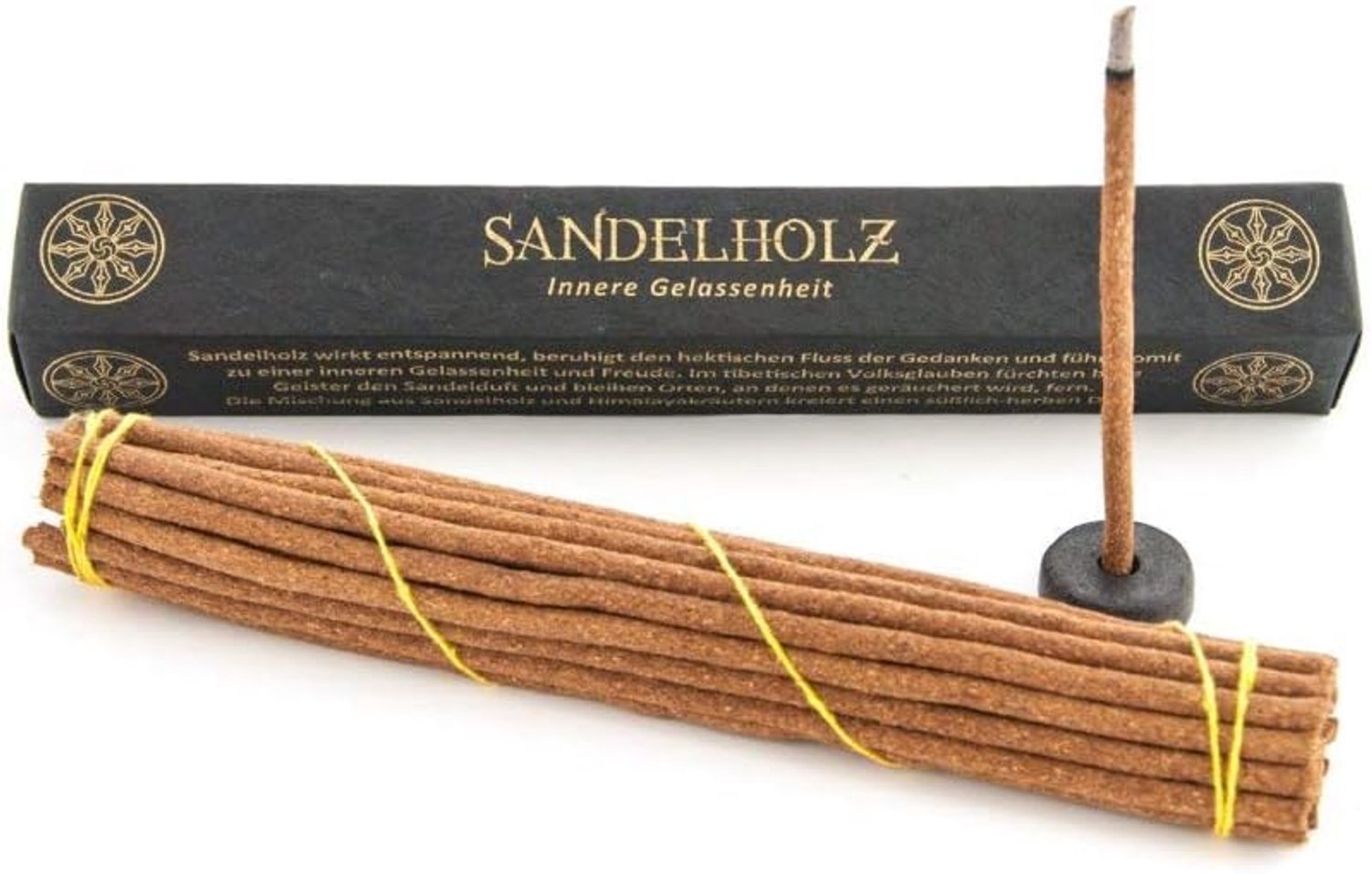 Wierookstokjes - 100% natuurlijk - Tibetaanse lijn - sandelhout - inclusief keramische houder - Vemera