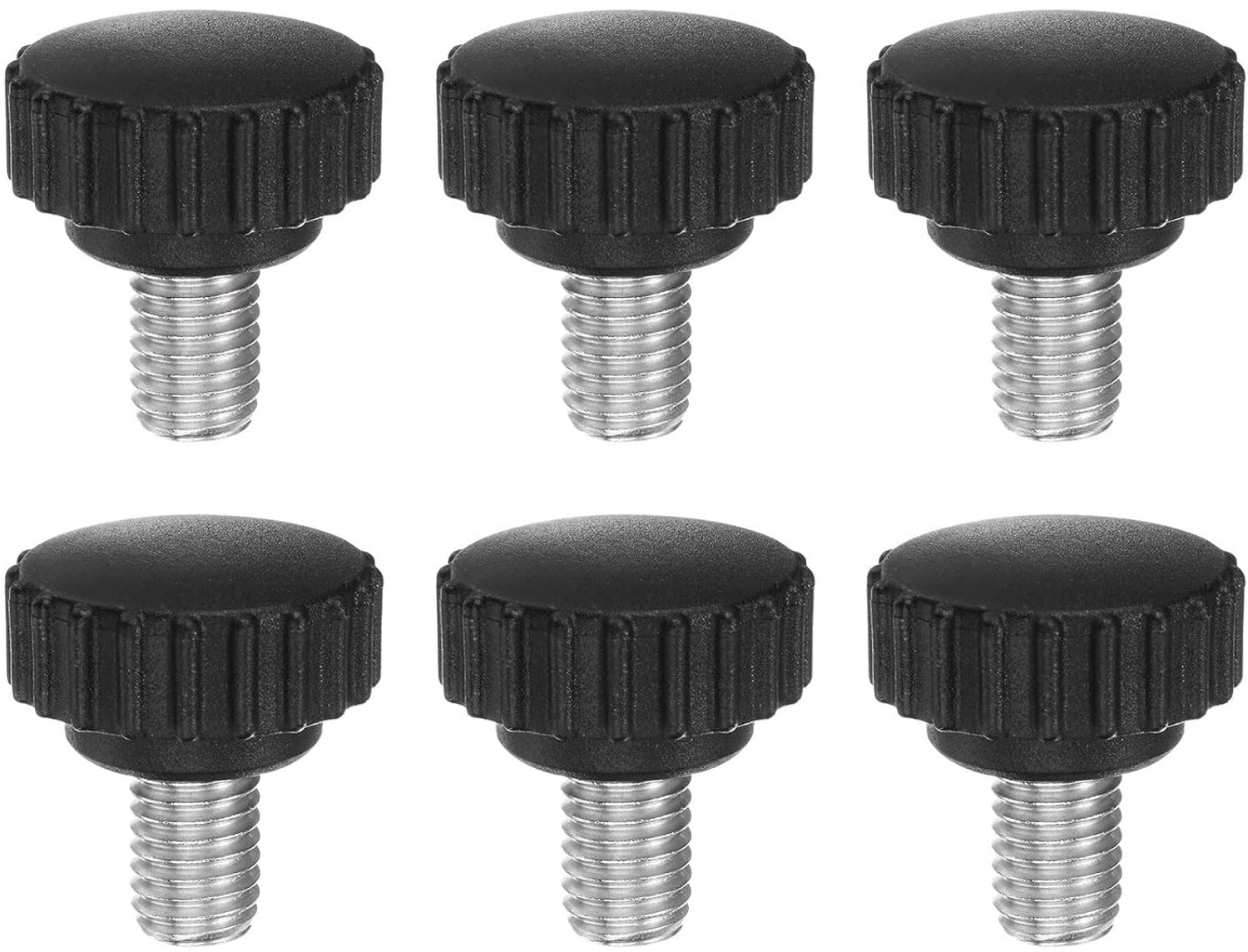 Klemknoppen M10 x 16 mm - zwart - 304 roestvrij staal - ideaal voor bevestigingen - 6 stuks - ServiceTopper