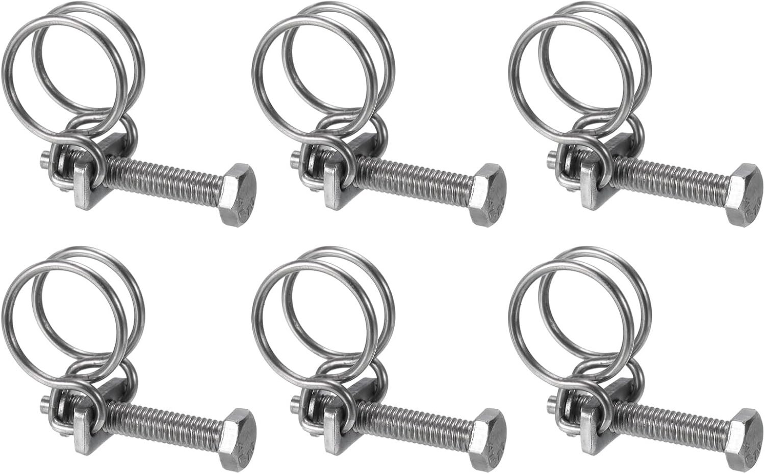 Buisklemmen 17-20 mm - roestvrij staal - verstelbaar met M6-bouten - ideaal voor stofafzuigslangen - 6 stuks - ServiceTopper