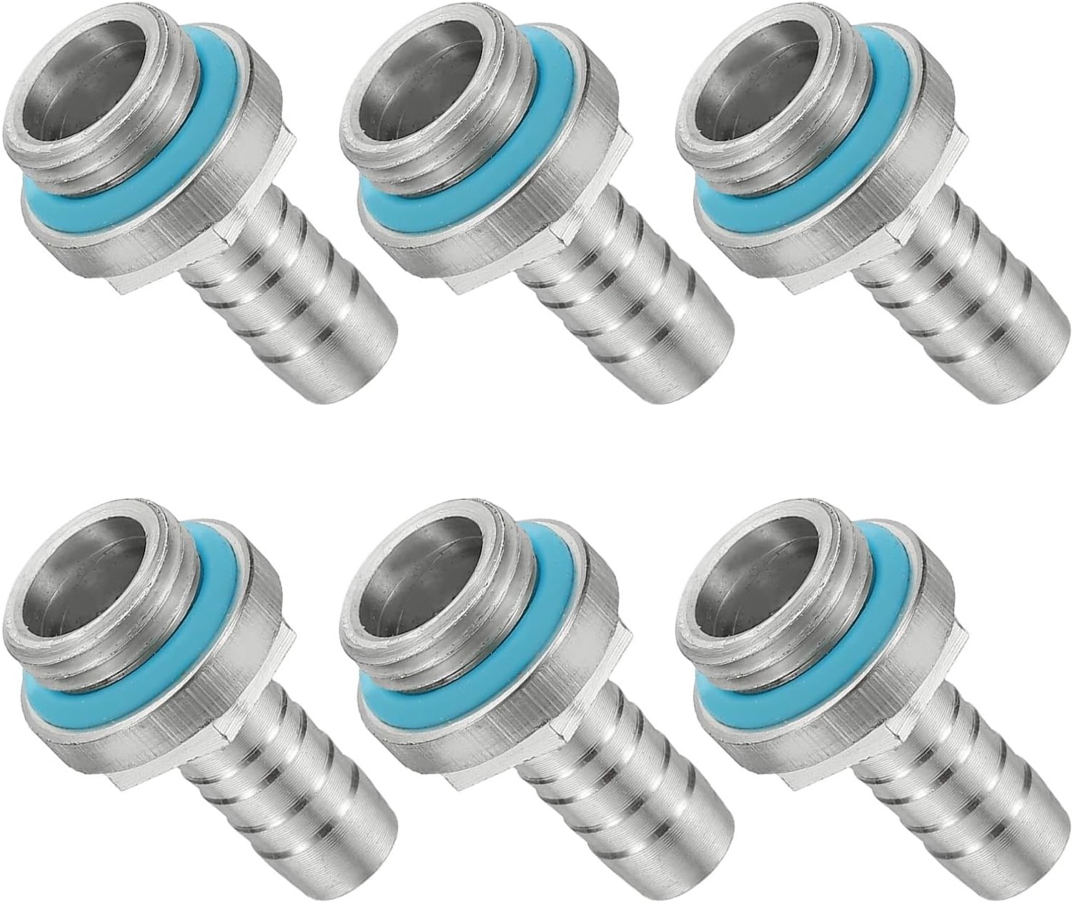 Slang barb fitting adapter G1/4 x 8 mm - aluminium - 6 stuks - geschikt voor waterkoeling - Vemera
