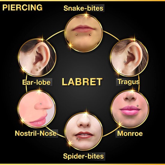 3 Stuks doorzichtige bioflex labret 1,2 mm 16g kristallen bol — afbeelding 5