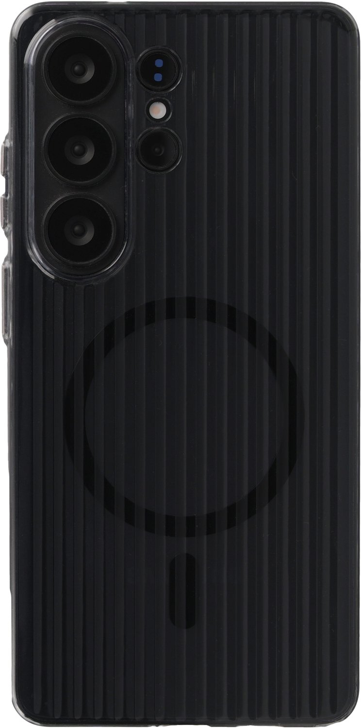 Accezz Hoesje - Geschikt voor Samsung Galaxy S26 Ultra - Lite Backcover met Magnetische Ring - Fluted - Smokey Clear