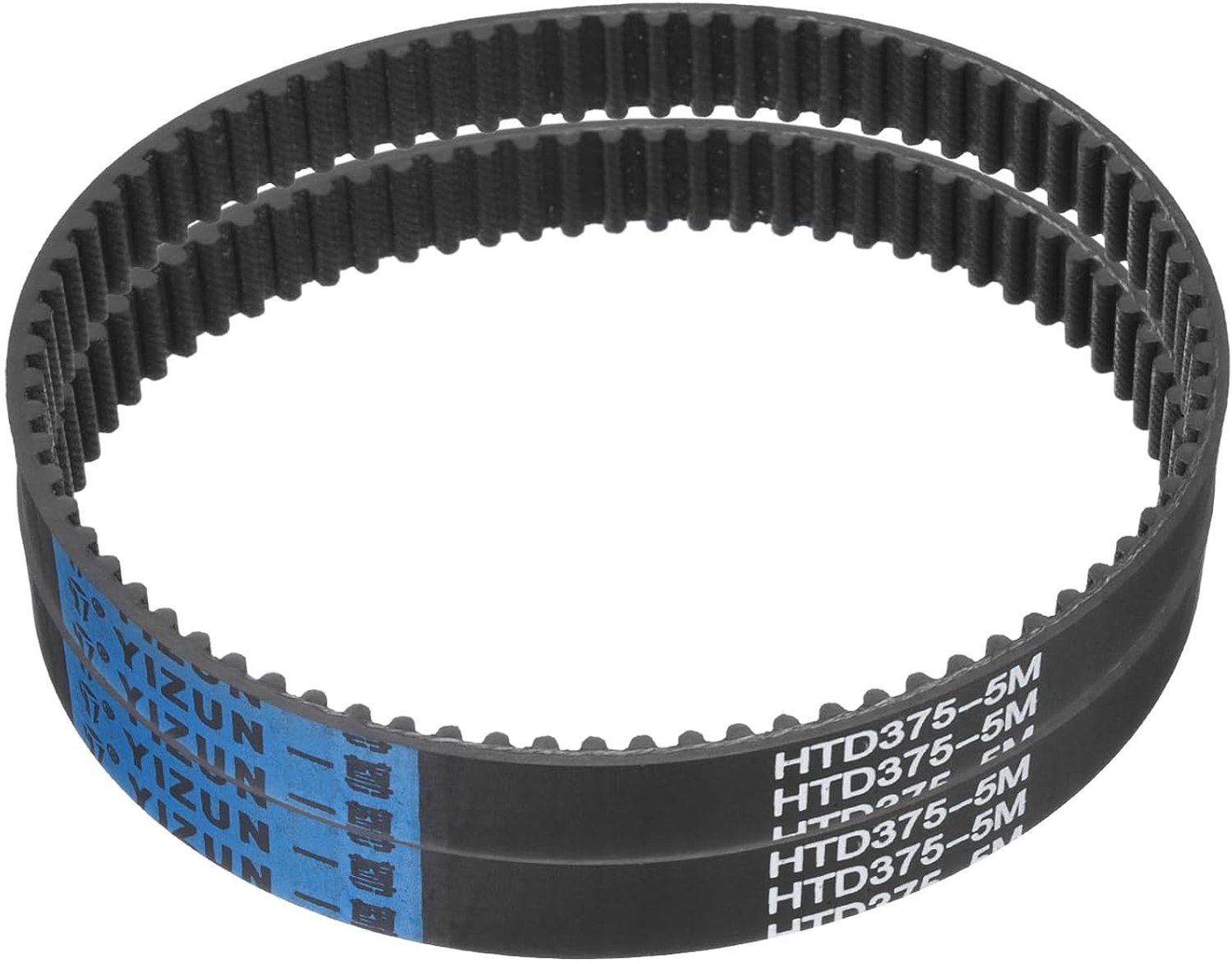 Tandriem HTD-5M 375 mm x 15 mm - rubber met nylon versterking - gebogen vorm voor optimale krachtoverbrenging - m-winkel