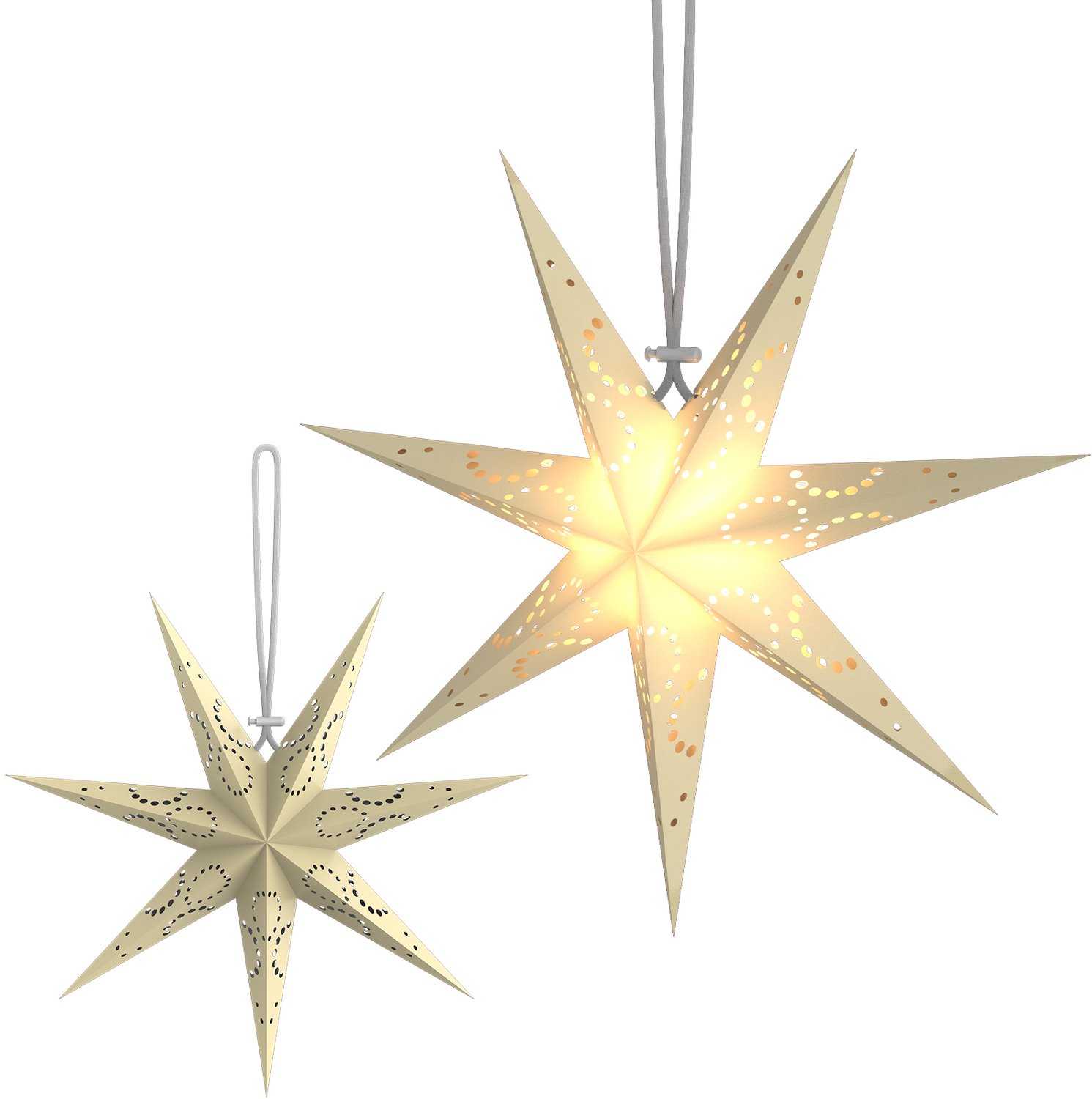 Soontrans Papieren Kerstster 45 cm - Decoratieve Lichtster Op te Hangen - Stervormige Kerstdecoratie voor Binnen - Raamdecoratie, Wanddecoratie, Woonkamer en Feestelijke Verlichting - Goud
