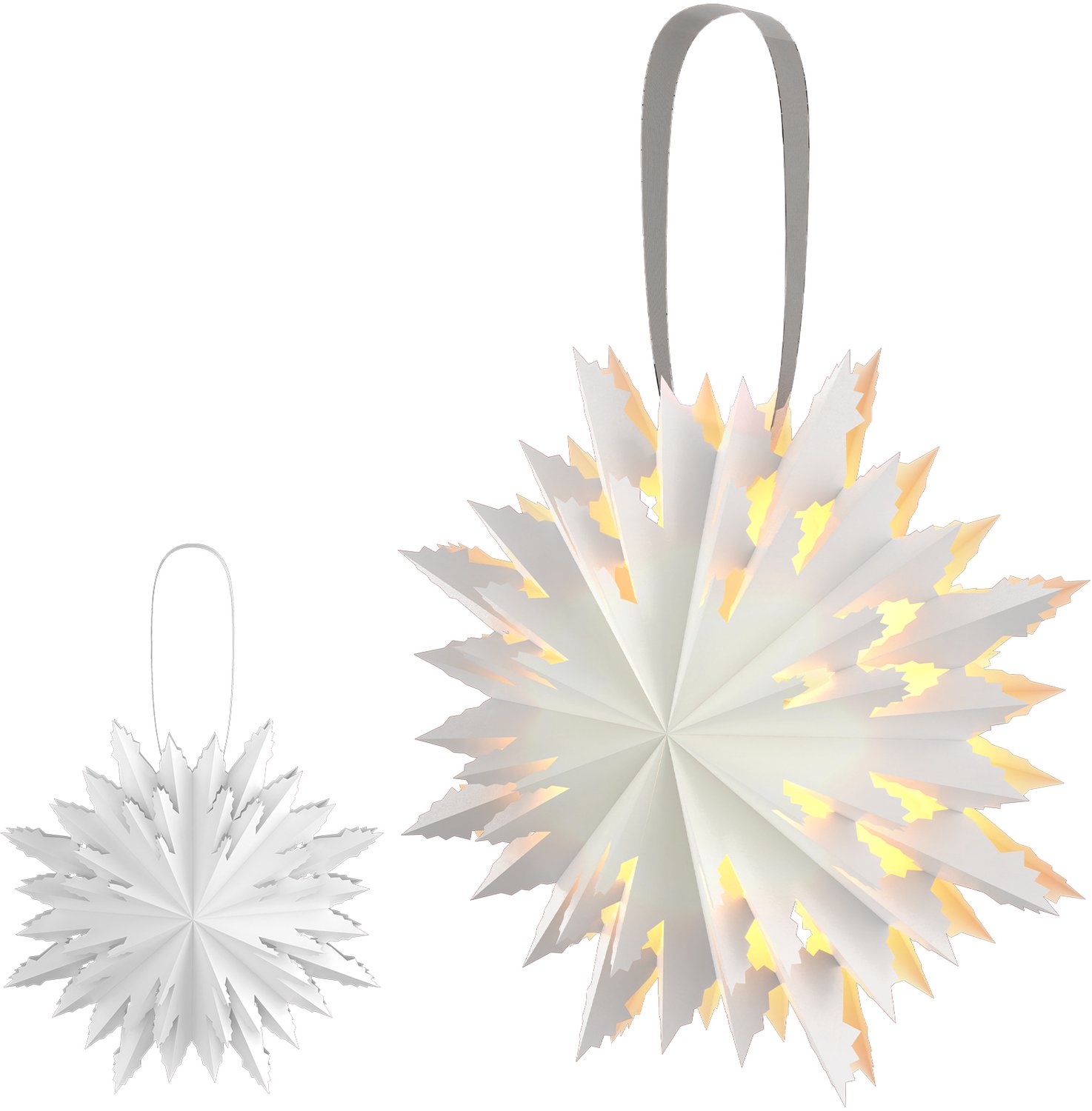 Soontrans Papieren Kerstster 45 cm - 3D Decoratiester Op te Hangen - Bloemvormige Ster voor Raamdecoratie - Wanddecoratie, Woonkamer, Kerstversiering en Feestelijke Interieurdecoratie - Wit