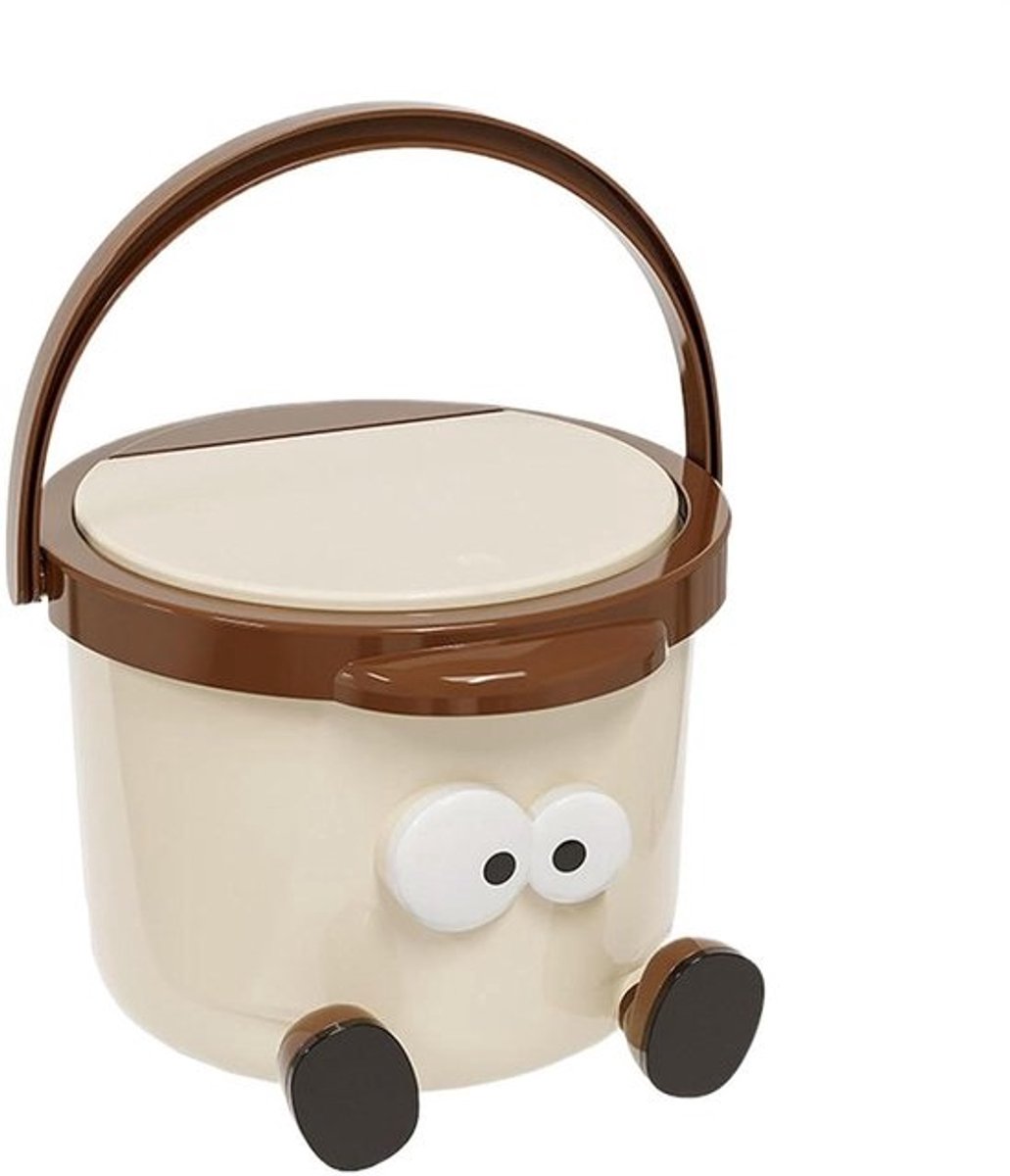 Afvalbakje met Deksel - Mini prullenbak - Opruimen bureau - Hygiënisch druk-open - 20 x 20 x 15 cm