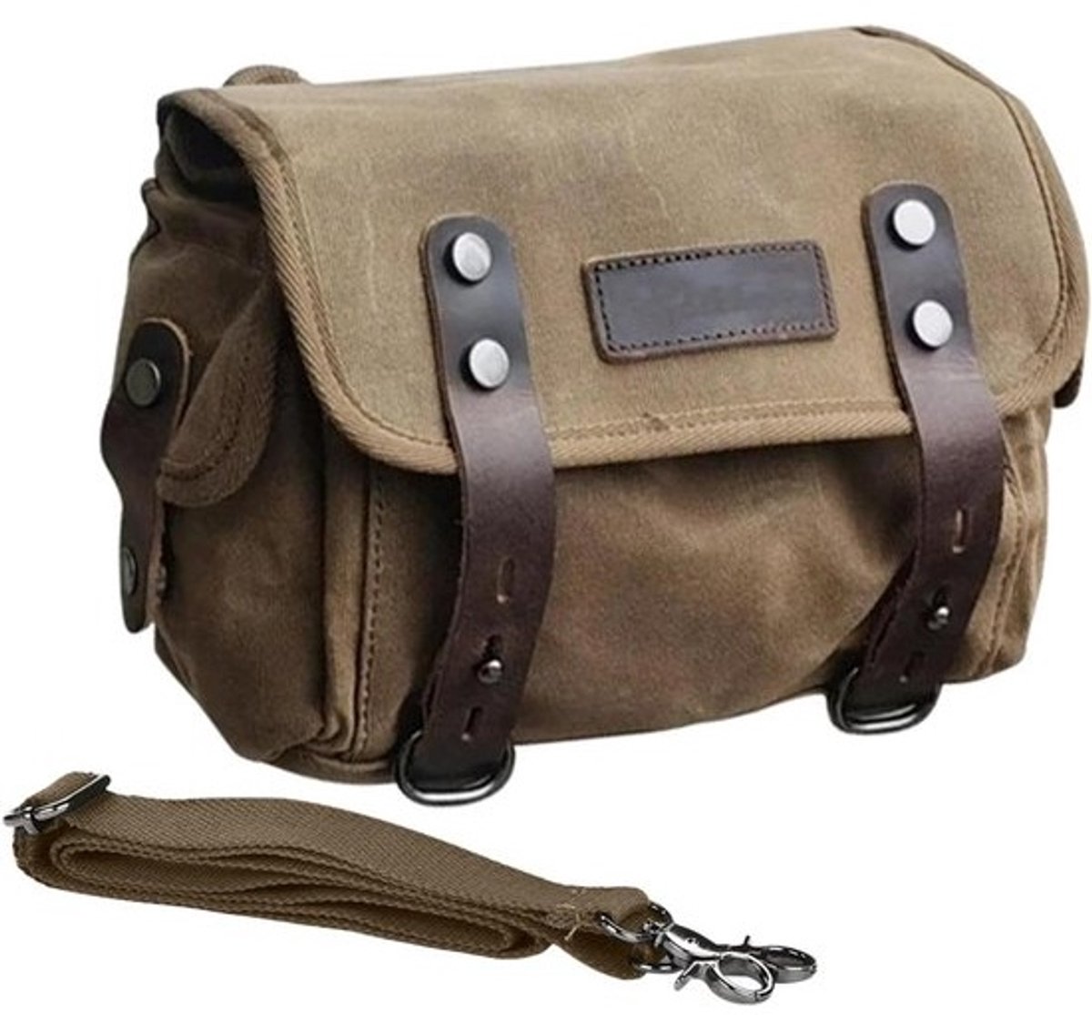 Motorzadeltassen - Zijzakken Motor - Motorrijden Opslag - Versterkt Waterdicht Canvas - 23x9x17cm - Khaki
