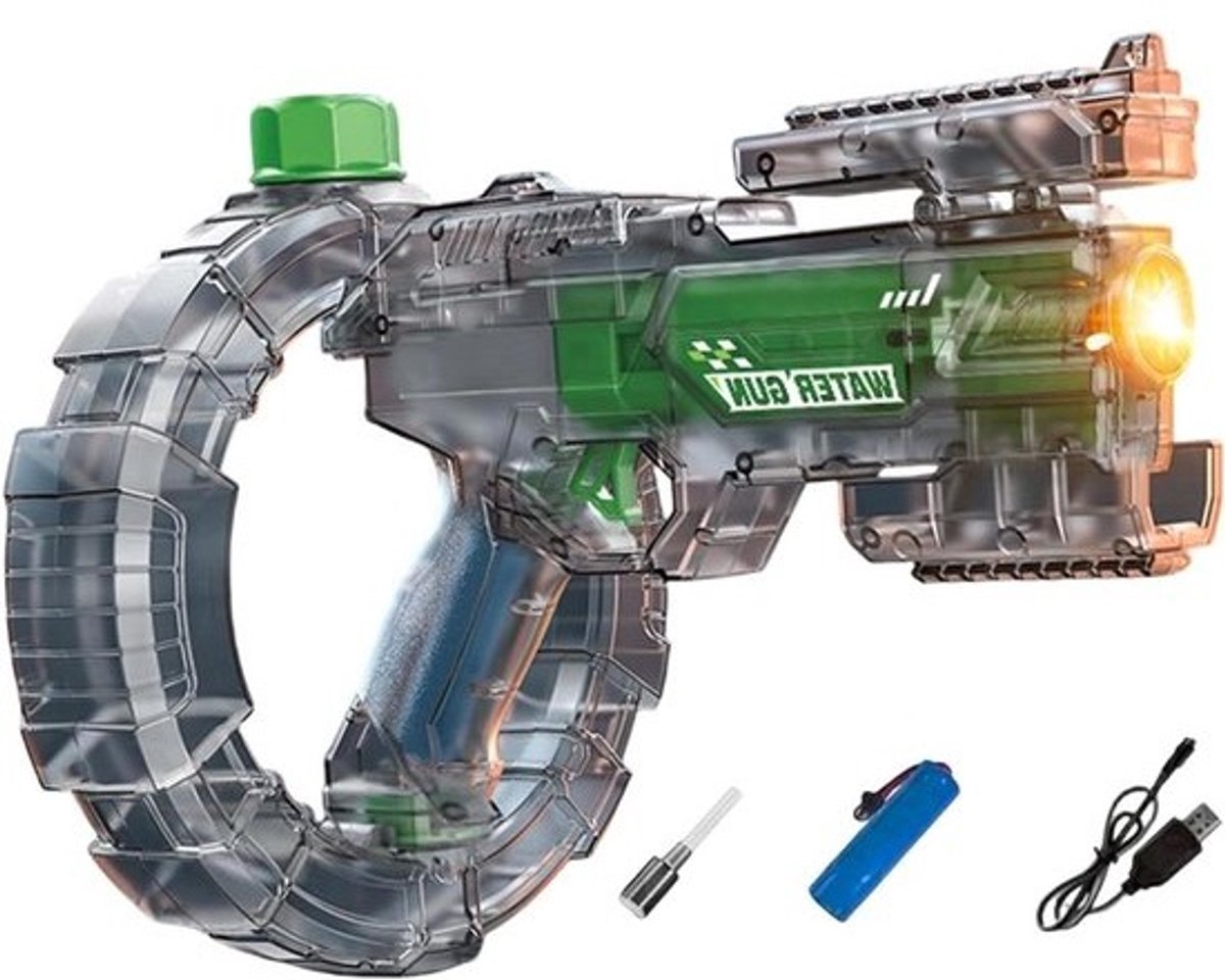 Water Speelgoed - Waterspuit Zomerspeelgoed - Buiten Spelen - Automatische Spuitfunctie - 21.5 cm - Groen