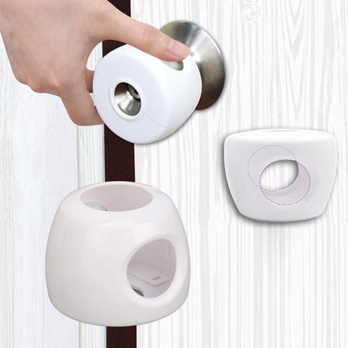 Kindveilige Deurknoppen - Deurknop Afdekking - Thuisveiligheid Creëren - Eenvoudige Bediening - 4 Sets - Wit