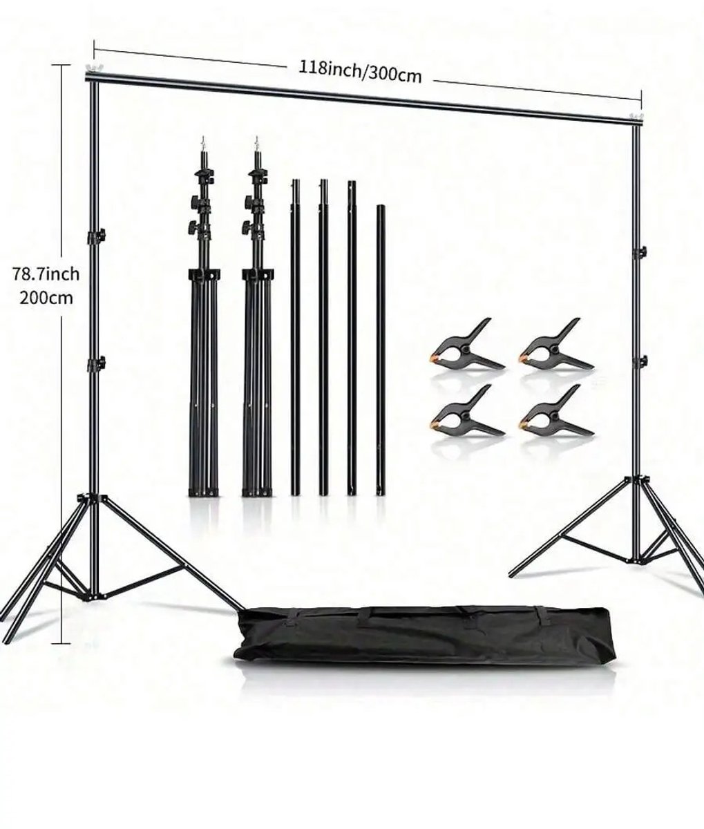 ArtiZo Fotografie achtergrond frame - photo background - met accessoires - zonder doeken - verstelbaar - 200 x 300 cm (hxb)
