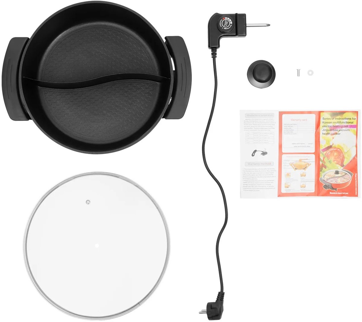 Veya Electrische pan -Elektrische stoofpan - Hapjespan - 1360 W - 6 Liter - 5 warmtestanden - Rood zwart - Anti aanbaklaag